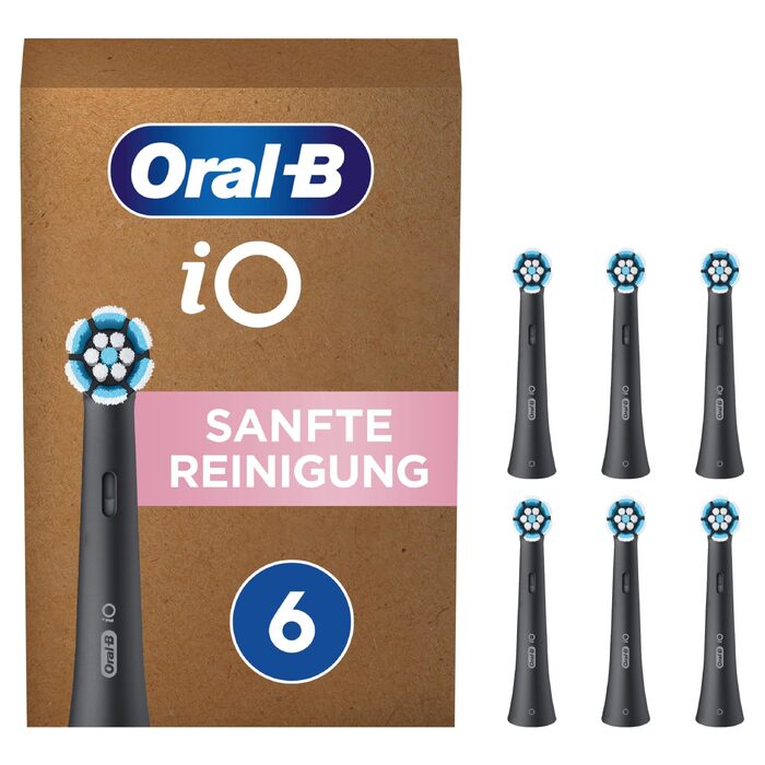 Смінні насадки для електричної зубної щітки Oral-B iO Gentle Care (ніжна чистка), чорні, 6 шт.