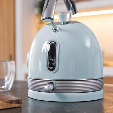 Електрочайник Cecotec ThermoSense 420, 1,8 л, 2200 Вт, з температурним індикатором, нержавіюча сталь, 360° база, вінтажний стиль, блакитний