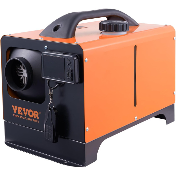 Автономний дизельний обігрівач повітря VEVOR 12V 5кВт з LCD-дисплеєм, Bluetooth-керуванням та пультом (10 м)