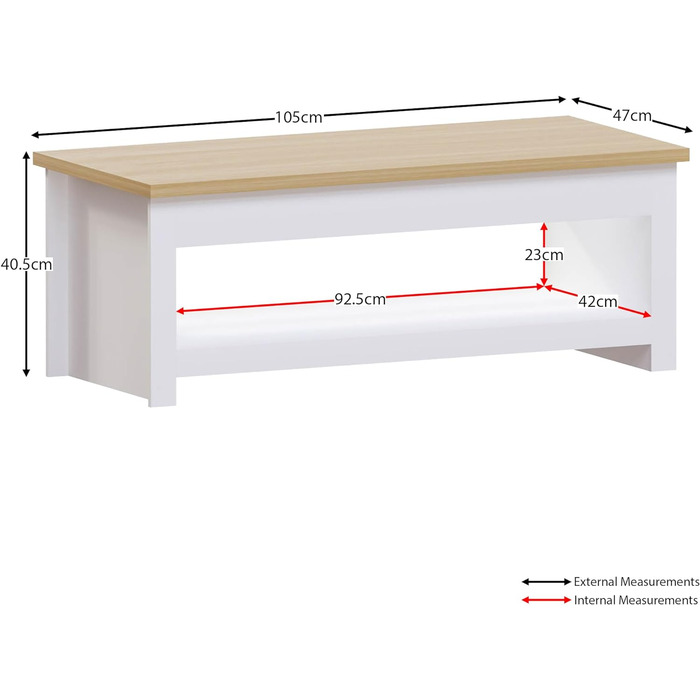 Журнальний стіл Vida Designs Arlington, білий, ДСП, 105x47x40,5 см