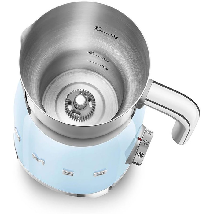 Молокозбивач SMEG MFF11PBEU 50's Style, пастельно-блакитний/чорний