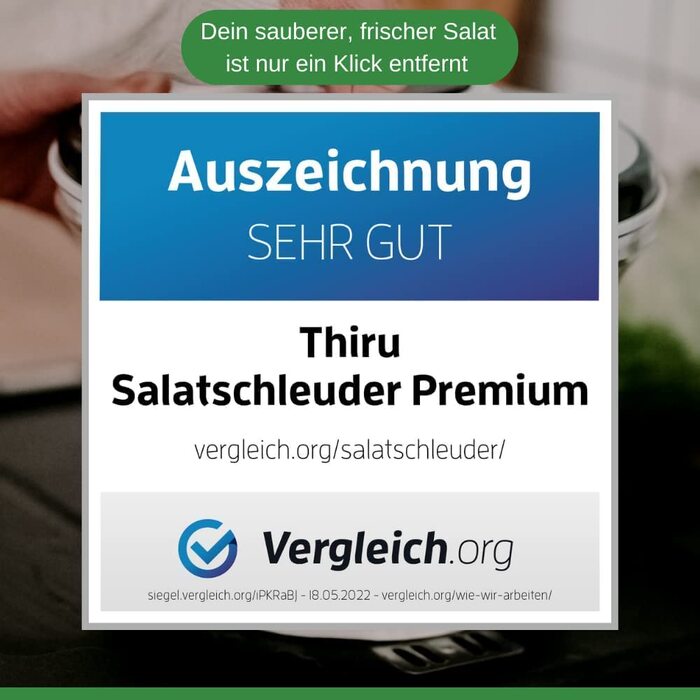 Сушарка для салату Thiru Premium 4,5 л з шейкером для заправки, інноваційна 3D-ручка, нековзка 2в1 миска, BPA Free, з eBook, висока оцінка