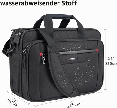 Сумка для ноутбука VANKEAN Premium Briefcase до 17.3 дюймів, чорно-червона