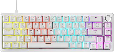Дротова механічна клавіатура Ajazz AK690 Peach Mist Switch (AK690-PM-W)