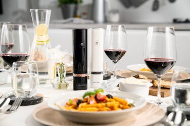 Електричні млини для солі та перцю ZWILLING Enfinigy, керамічний механізм, LED підсвічування, зарядка через USB, чорно-білий набір