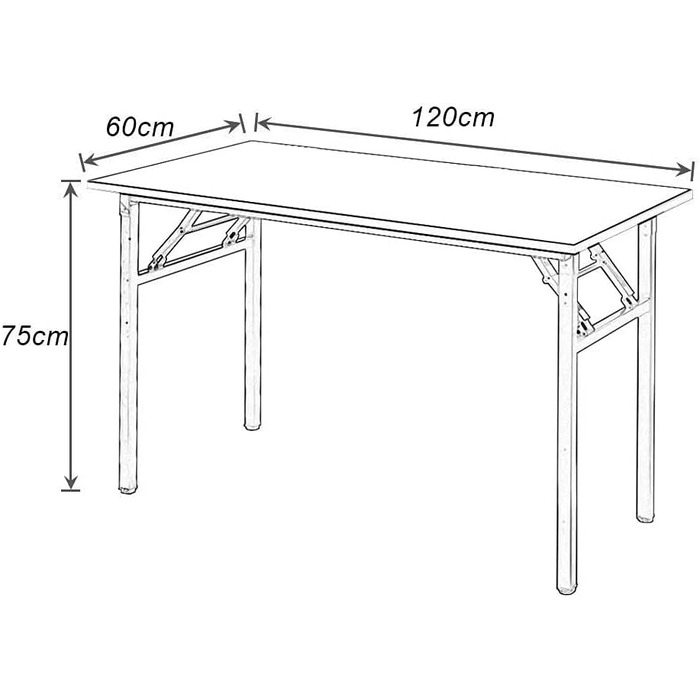 Розкладний письмовий стіл Sogesfurniture 100x60/120x60 см для комп'ютера та офісу, коричнево-чорний, AC5B-100/120-SF