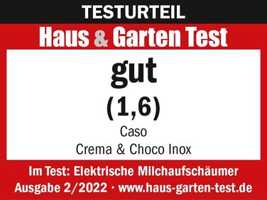 Електричний спінер для молока Caso Crema & Choco Inox, 4 функції, підходить для рослинного молока, нержавіюча сталь, термоізольована ручка, сенсорне LED-управління