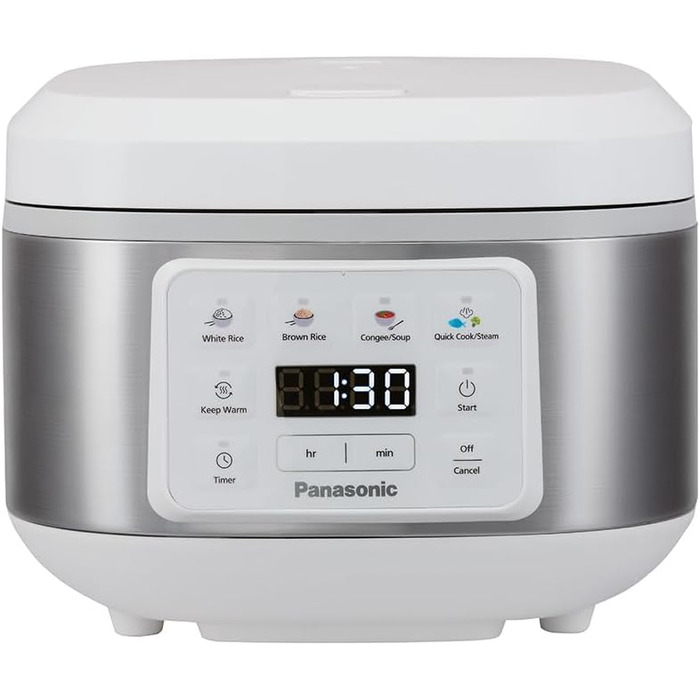 Рисівар електричний Panasonic SR-DA152WXE 1.5л (8 чашок) з функцією пароварки, білий