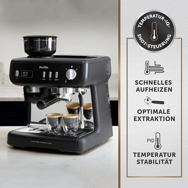 Кавомашина Breville Barista Max+ з вбудованим капучинатором та кавомолкою, срібляста (VCF185X) - еспресо, капучино, лате