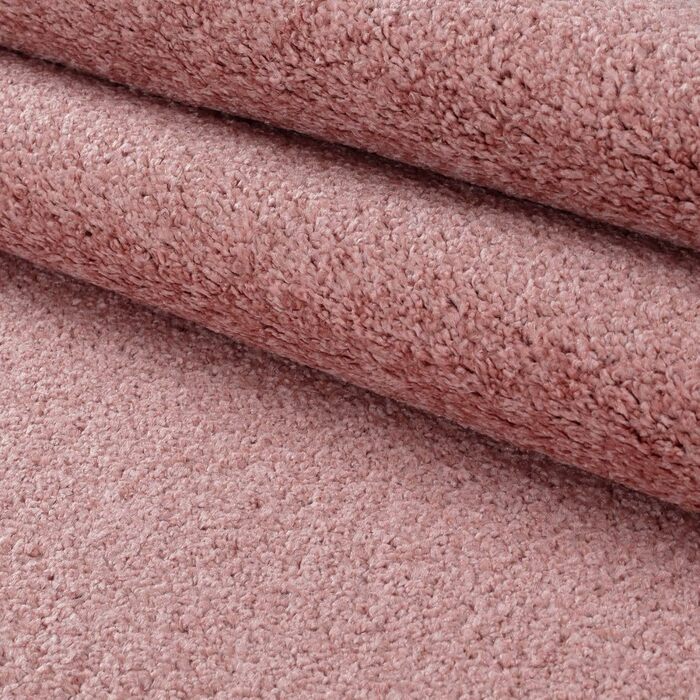 Сучасний коротковорсовий килим Carpetsale24 для вітальні 240x340 см, рожевий — щільний, дуже м'який, праний, легкий у догляді, ідеальний для спальні, їдальні та кухні