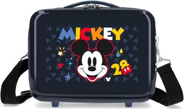 Косметичка Disney Mickey Mouse з ремінцем, синя, ABS, 29x21x15 см, 9,14 л — органайзер для подорожей, адаптивна сумка для макіяжу