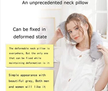 Подорожня подушка Hxcxrst із піноматеріалу Memory Foam, ортопедична подушка для підтримки шиї, підборіддя, талії та ніг, регульована, сіра, для дому, літака, автобуса, поїзда