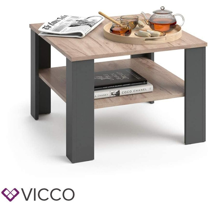 Журнальний стіл Vicco Homer антрацит/пісочний 60х42 см