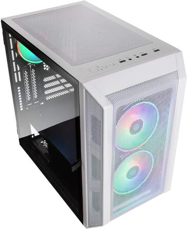 Корпус для ПК KOLINK Citadel Mesh Micro-ATX RGB, білий, з прозорою боковою панеллю, скляний, компактний, підсвітка, для комп'ютера