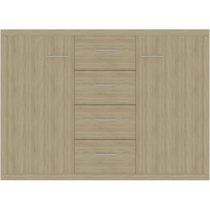 Комод vidaXL з 4 шухлядами та 2 дверцятами, дуб Сонома, 88x30x65 см, багатофункціональна шафа для вітальні, ДСП