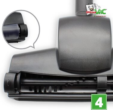 Турбощітка для пилососа MisterVac, сумісна з AEG VX8-2 Öko, X Silence, насадка для підлоги, замінна щітка