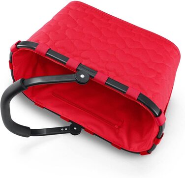 Кошик для покупок reisenthel carrybag Frame Hearts Red – міцний, місткий, з водовідштовхувальним покриттям, зручна ручка, внутрішня кишеня, червоний з принтом сердець
