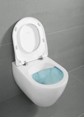 Сидіння для унітазу Villeroy & Boch Subway 2.0 SlimSeat D-подібне, біле глянцеве, з мікроліфтом (Duroplast), 9M68S101