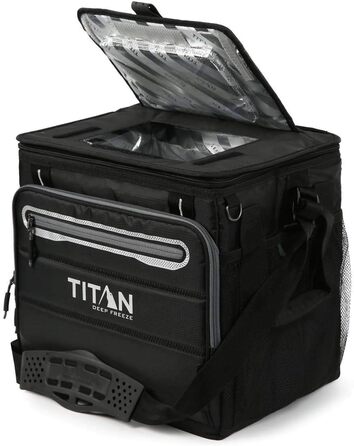 Термобокс TITAN для 40 банок + лід, 5 шарів ізоляції, зберігає лід до 2 днів, чорний