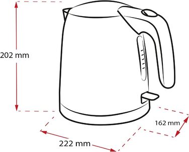 Електрочайник MELITTA Prime Aqua mini, 1 л, 2200 Вт, нержавіюча сталь, купрум