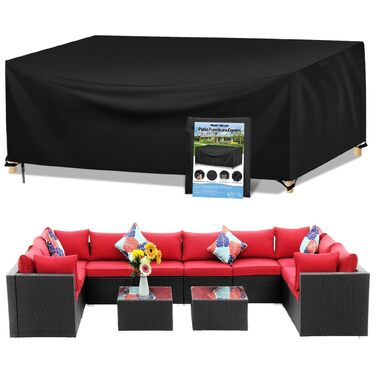 Чохол для садових меблів Wanocean 350x260x90 см, водонепроникний, Oxford 420D, анти-UV, для столу та палетних меблів