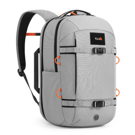 Рюкзак для ноутбука Tolaccea 30L, 15.6 дюймів, діловий дорожній рюкзак для ручної поклажі, світло-сірий