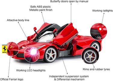 Радіокерований автомобіль Rastar Ferrari LaFerrari 1/14, червоний - іграшка для хлопчиків та дітей