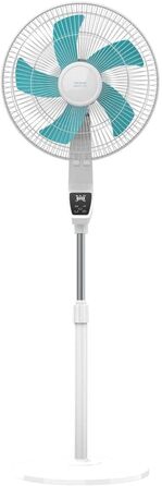 Вентилятор підлоговий Cecotec EnergySilence 610 Max Flow 70 Вт, 40 см, 4 швидкості, таймер 2 год, 90° обертання, регульований кут нахилу, пульт, білий/синій