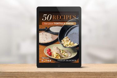 Пресс для тортилій та кесаділь з чавуну з рецептами та E-Book (30.5 см)