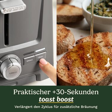 Тостер Cuisinart Core Collection для хліба та багетів сірий - 2 відділення, функція підняття, розморожування