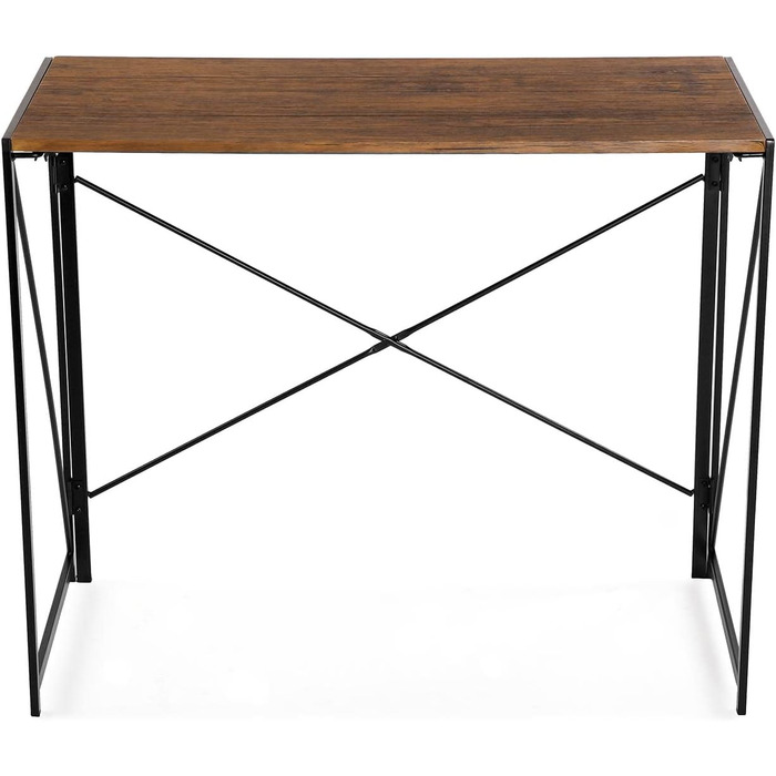 Стіл для комп'ютера Versa Jack, робочий стіл, компактний, складаний, 74x45x90 см, дерево та метал, коричневий/темно-коричневий