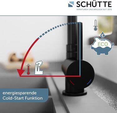 Змішувач кухонний SCHÜTTE 24550 WINDOW для мийки під вікно, поворотний на 360°, одноричажний, чорний хром