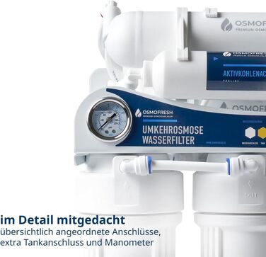 Система зворотного осмосу OsmoFresh Proline X2: фільтр для води без баку, прямий потік, 600 GPD (0.5 л/хв)