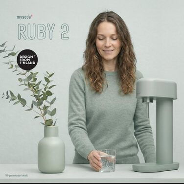 Сифон для газування води Mysoda Ruby 2, алюмінієвий корпус, пляшка 1 л, колір Pigeon (без балона CO2)