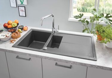 Змішувач кухонний GROHE Eurosmart Cosmopolitan з висувним душем (хром, високий вилив, поворотний 360°, економія води)