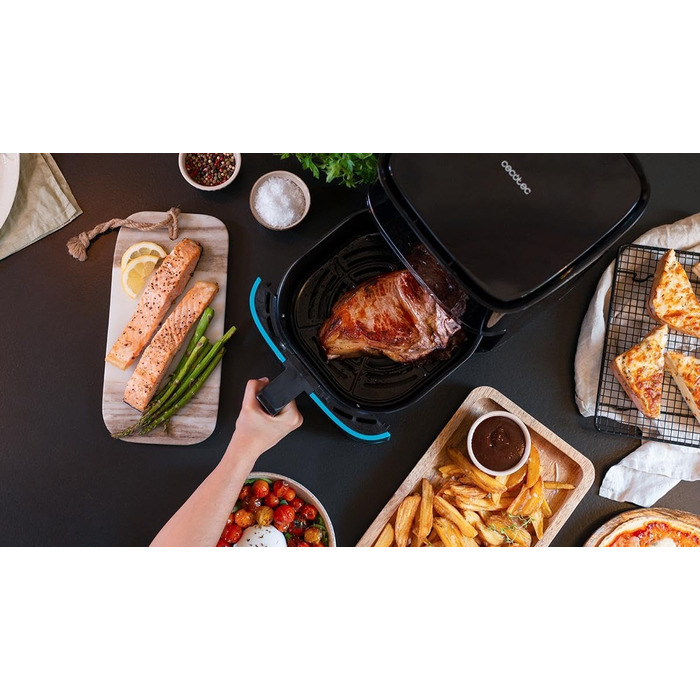 Фритюрниця без олії Cecotec Cecofry Full InoxBlack Pro 5500, 5.5 л, 1700 Вт, 8 режимів, PerfectCook, LED-дисплей