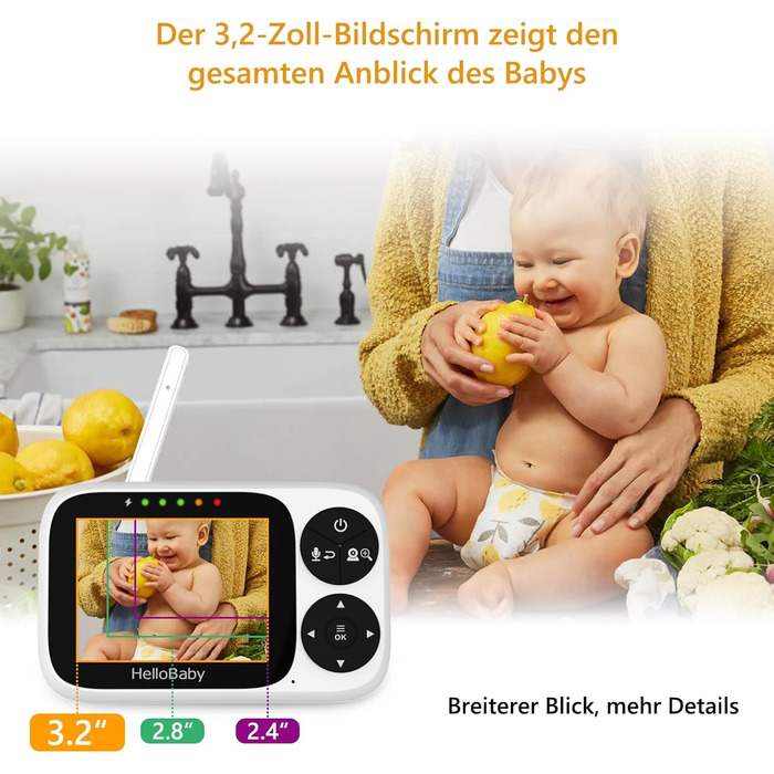 Радіоняня HelloBaby з камерою та екраном 3.2