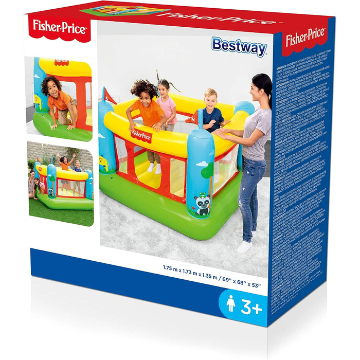 Надувний батут Bestway Fisher-Price Bouncetastic 175x173x135 см для дітей