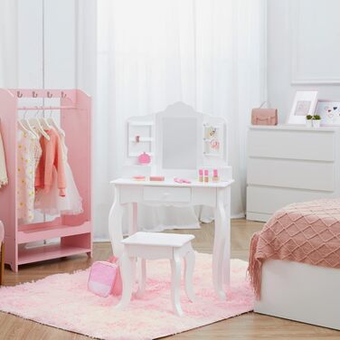 Дитячий туалетний столик Fantasy Fields Little Princess Anna білий з дзеркалом, шухлядами та стільчиком