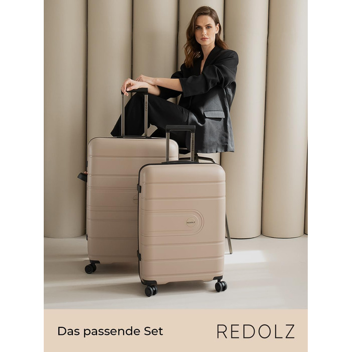 REDOLZ валіза середня M, поліпропілен, 4 колеса, TSA, 45x26x67 см, жорсткий корпус