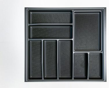 Універсальний лоток для столових приборів Lana Solution для шухляди 60 см, 462x512 мм, антрацит