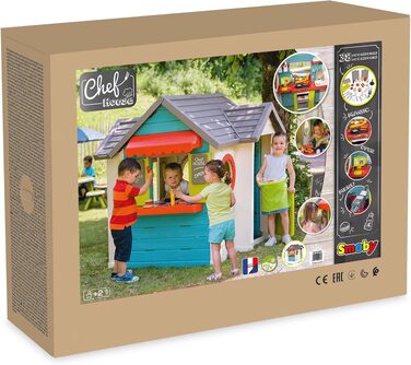 Дитячий ігровий будиночок Smoby Life Chef (124x132x135 см) з кухнею та прилавком, вуличний, з переробленого пластику, для дітей від 2 років