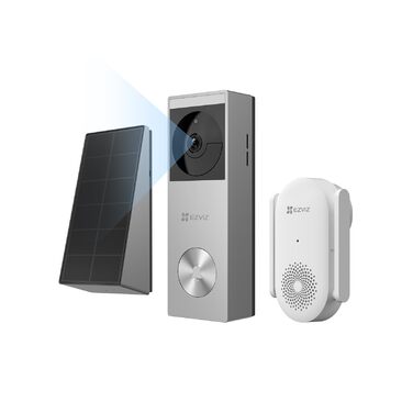Відеодзвінок EZVIZ CP3 Pro з акумулятором та дзвінком CH1, бездротовий, з камерою, розпізнавання осіб, 2K, кольорова нічна зйомка, двостороння зв'язок, 8GB eMMC, комплект