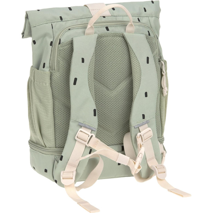 Дитячий рюкзак LÄSSIG Rolltop з нагрудним ременем, водостійкий, 11 л, оливковий, Happy Prints
