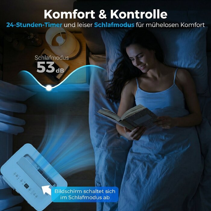 Мобільний кондиціонер 12 000 BTU 4-в-1 з WiFi та голосовим керуванням: охолодження, осушення, вентиляція та нічний режим