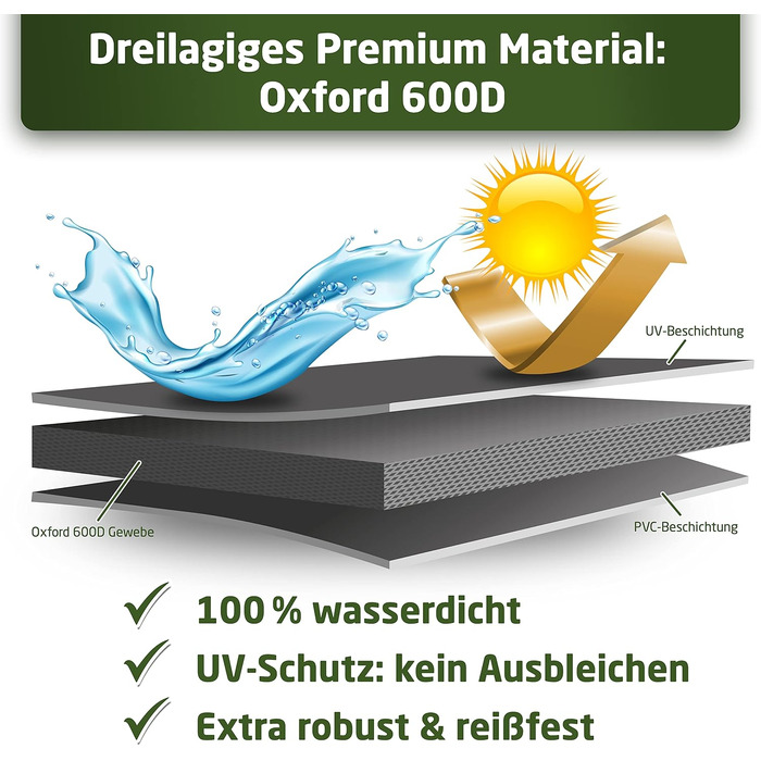Чохол для плетенего крісла-гойдалки Waldner Oxford 600D, сірий антрацит 120x90x160 см, водонепроникний, зимовий, від сонця