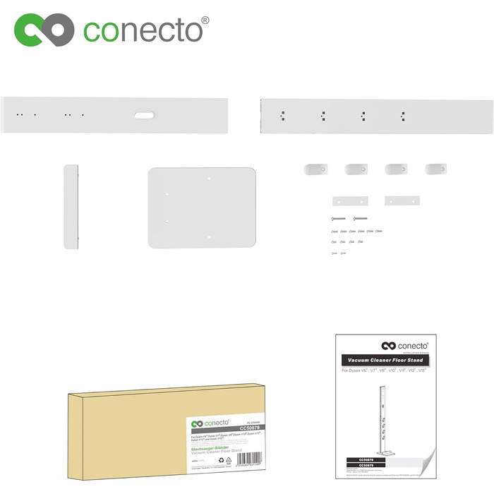 Підставка для пилососа conecto SA-CC50879, алюмінієва, біла