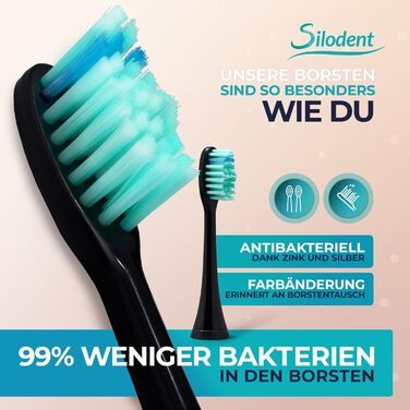 Електрична зубна щітка Silodent Midnight Blue з антисептичною щетиною. 5 програм, Power-батарея, чохол для подорожей. Тестовий лідер, 100 днів без ризику.