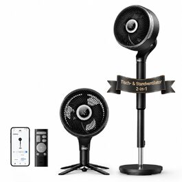 Вентилятор кімнатний DREO Smart-Ventilator: Охолодження, 150° осциляція, DC мотор, 12 режимів, пульт, таймер 12 год