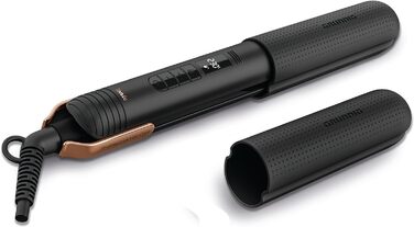 Випрямляч для волосся GRUNDIG Naturashine HS 7030, іонний, керамічний, 6 режимів, 130–230°C, захист волосся, чорний/рожеве золото